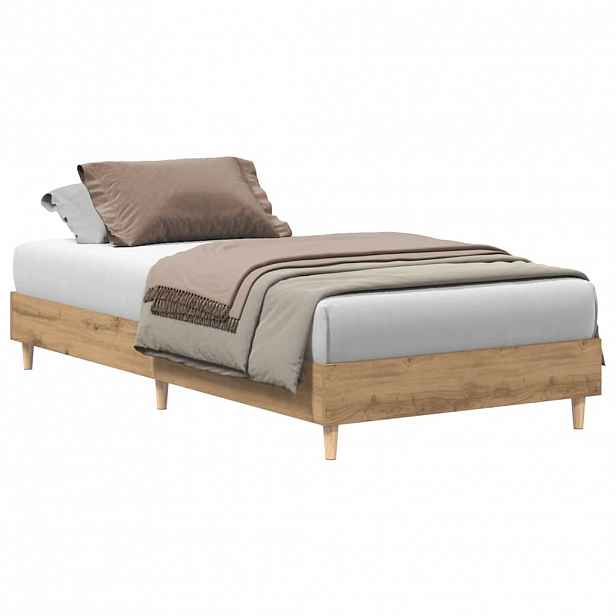 vidaXL Rám postele bez matrace Artisan Dub 90x190cm Dřevěné konstrukce