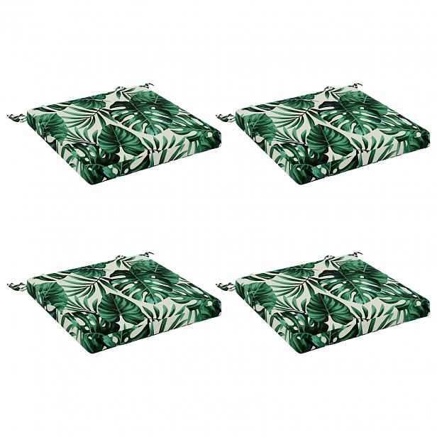 vidaXL Polstry ve 4 kusech SOEST 4 ks 100% polyester Vzor listů