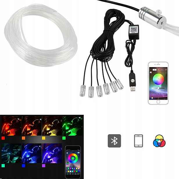 8M sada osvětlení do interiéru auta Ambiente Rgb světlovod