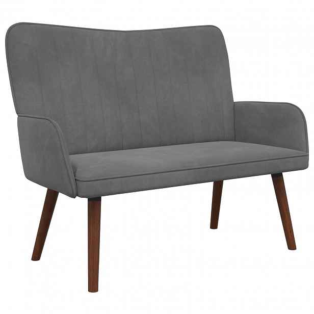 vidaXL Sofa pro dvě osoby Tmavě šedá 115 x 61 x 87 cm Samet