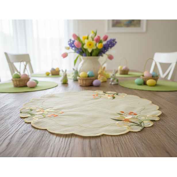 Dekorační ozdobný ubrousek FIORE žlutá Ø 30 cm Mybesthome