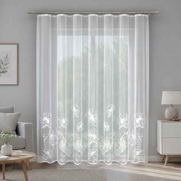 Dekorační žakárová záclona s řasící páskou LILIAN 250 bílá 200x250 cm MyBestHome
