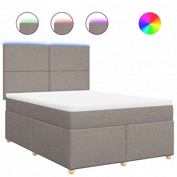 vidaXL Box spring postel s matrací taupe 140x190 cm textil