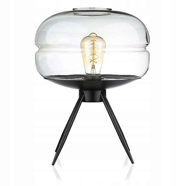 Moderní Designová Stolní Lampa Skleněná Noční Lampa E27 Loft Retro