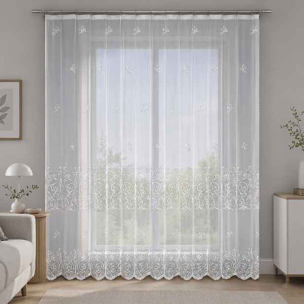 Dekorační žakárová záclona s řasící páskou YURIKO 250 bílá 200x250 cm MyBestHome