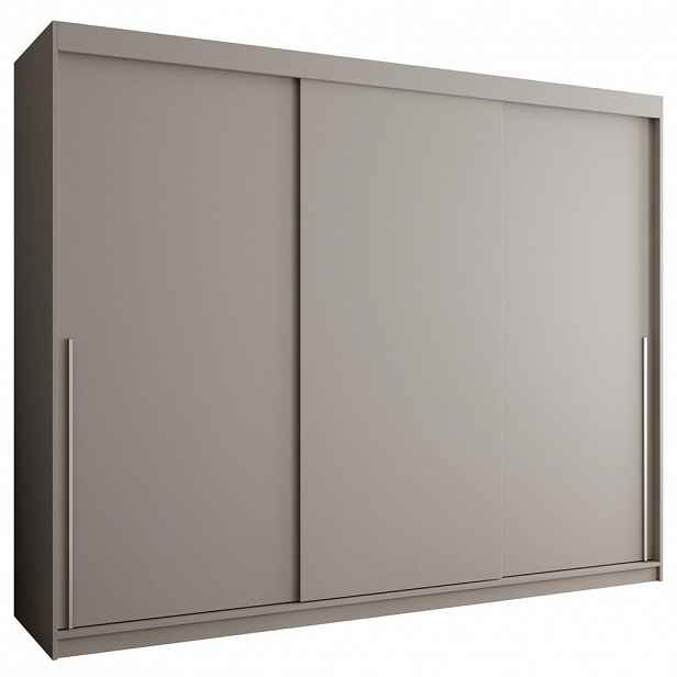 Home Collective ŠATNÍ SKŘÍŇ S POSUVNÝMI DVEŘMI 250 cm šířka, kašmírová se stříbrným úchytem