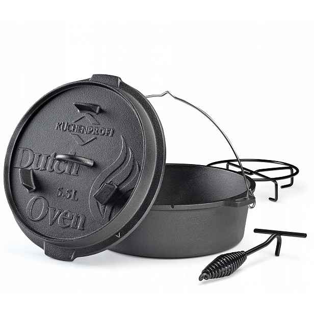 Hrnec Kuchenprofi litinový Bbq forma na chléb 5,5 L 30 x 13,5 cm na gril