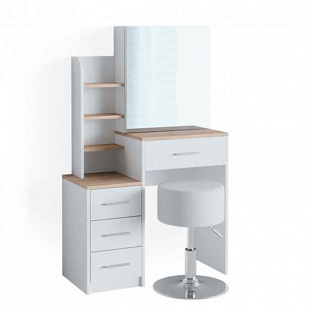 Vicco TOALETNÍ STOLEK Conrada Bílá/Sonoma 80 cm s taburetem