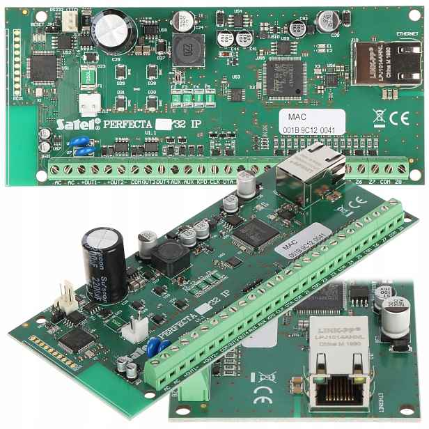 Základní deska zabezpečovací ústředny Satel Perfecta-ip 32 modul Ethernet Grade 2