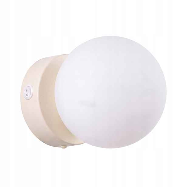 Sollux Lighting nástěnná lampa Yoli béžovo-bílá skleněná koule G9 8W s vypínačem