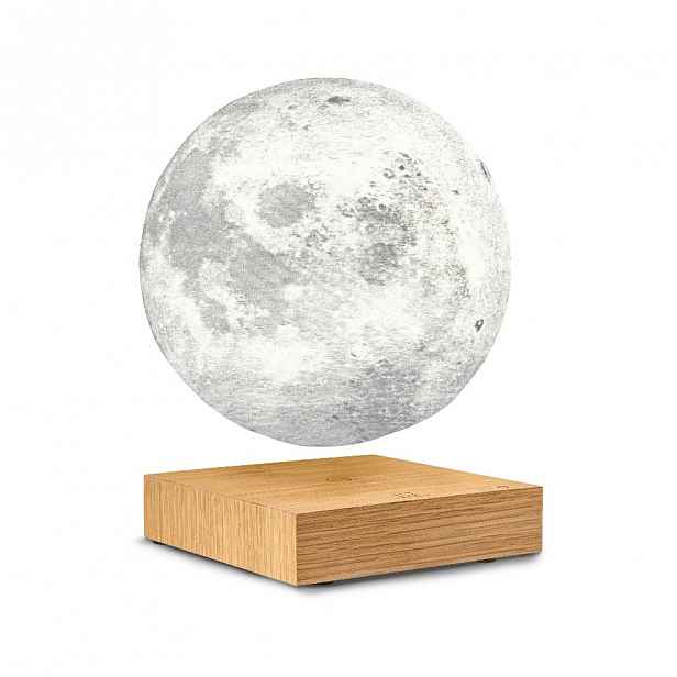 Stolní levitující lampa ve tvaru Měsíce Gingko Moon White Ash
