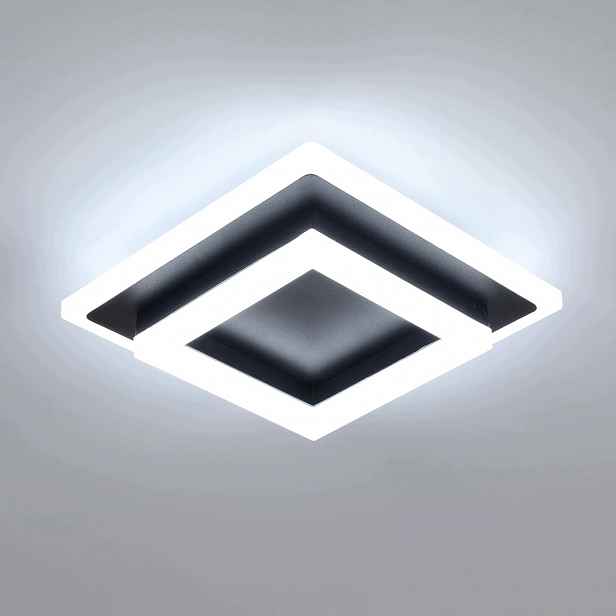 Stropní svítidlo Led Plafon Černé Moderní Do Obývacího Pokoje Čtvercové 24W 6500K