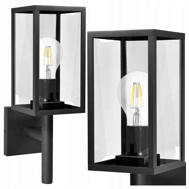 Zahradní nástěnné svítidlo Fasádní lampa Venkovní svítidlo 38 Cm pro Led E27 Černá
