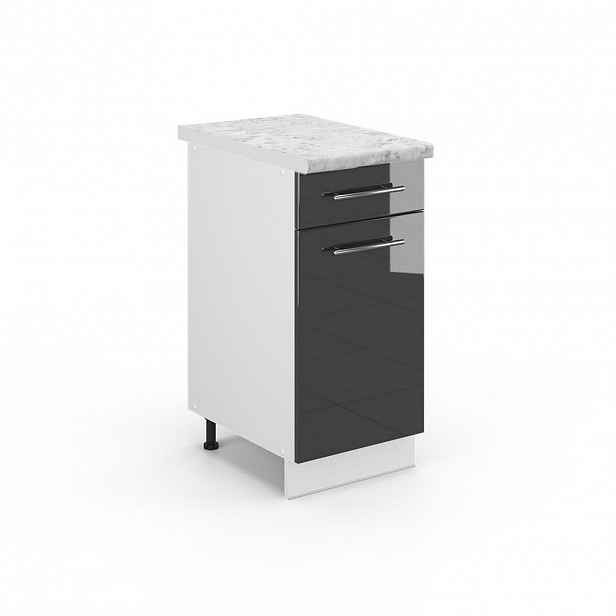 Vicco SPODNÍ SKŘÍŇKA KUCHYŇSKÉ LINKY Fame-Line Antracitový vysoký lesk 40 cm , PD Mramor