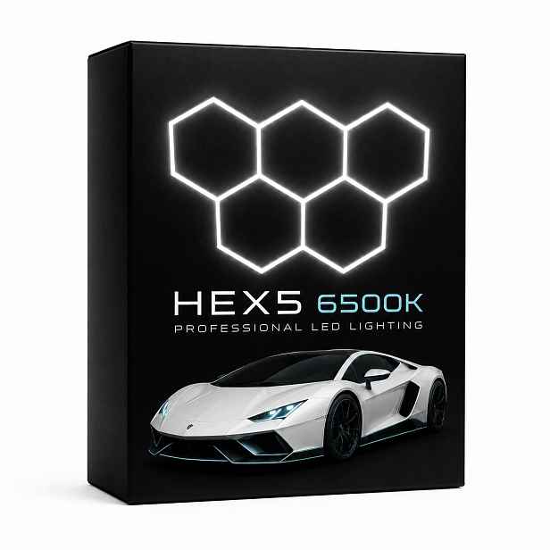 Led osvětlovací panel 168W černý pro auto detailing a myčku Hexagon 5