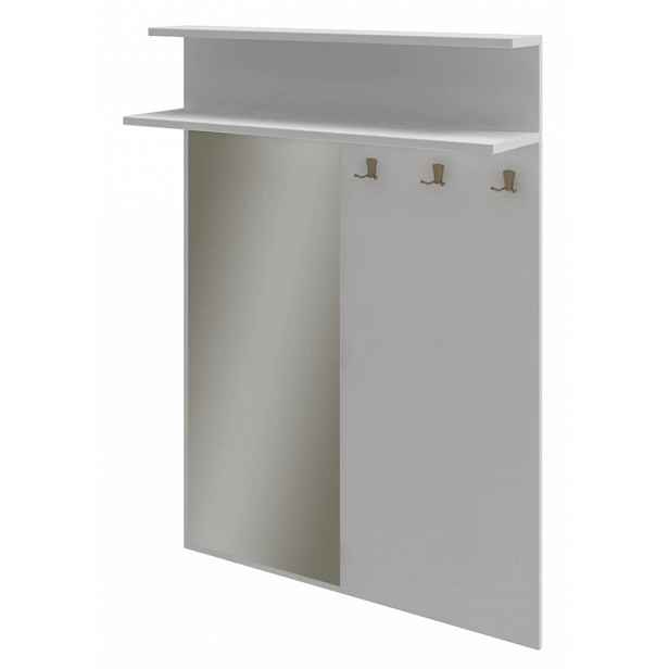 Nástěnný věšákový panel se zrcadlem Atik, bílý