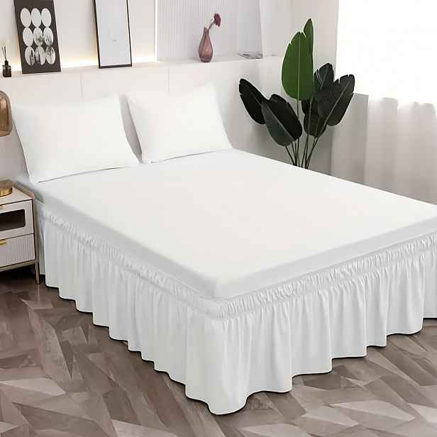 TEMU Elegantní 16palcová sukně na postel, 1 ks 100% ultrajemné mikrovlákno s dvěma elastickými pásky