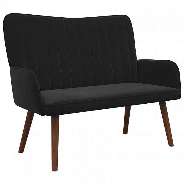 vidaXL Sofa pro dvě osoby Černá 115 x 61 x 87 cm Samet