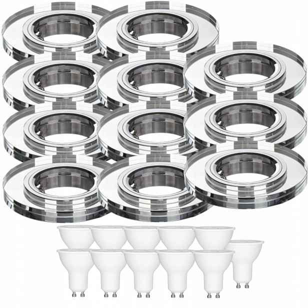 11 x Skleněné Stropní Svítidlo Zapuštěné Do Stropu Křišťál 3W Led Žárovky