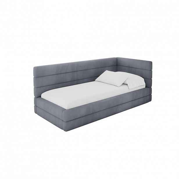 ALTDECOR JEDNOLŮŽKOVÁ POSTEL pro mládež s úložným prostorem, vlevo - BEMY 80x200 šedá