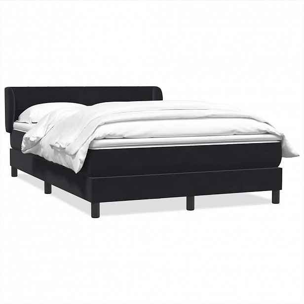vidaXL Box spring postel s matrací černá 160x210 cm samet