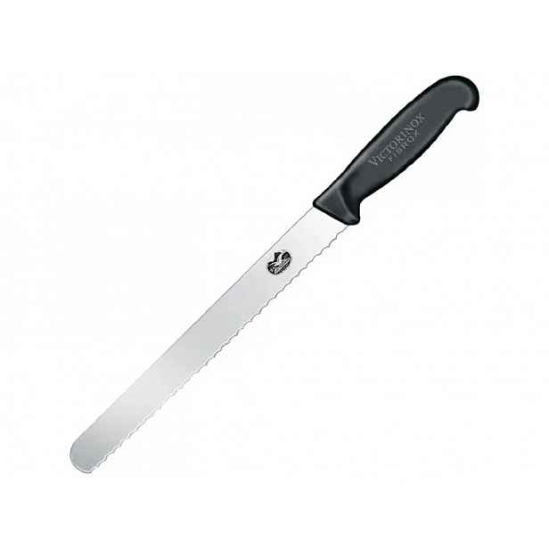 Nůž na uzeniny Victorinox Fibrox 36 cm, zoubkovaný, šunkový, černý