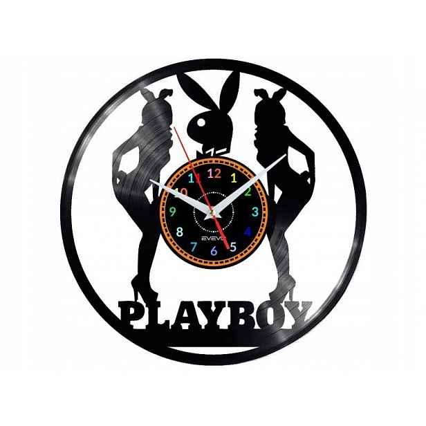 Playboy Dárek Originální dekorace do domu Hodiny z vinylové desky