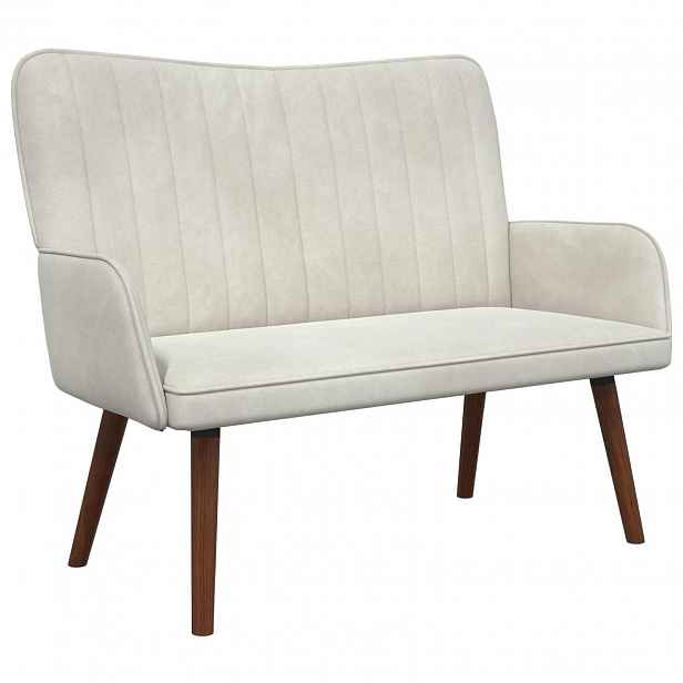 vidaXL Sofa pro dvě osoby Krémová 115 x 61 x 87 cm Samet
