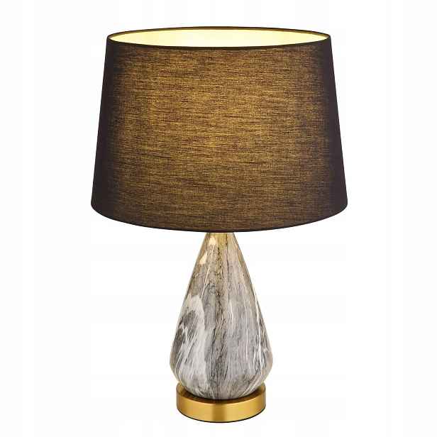 Černá stolní lampa Kisa s teplým leskem do pracovny Globo