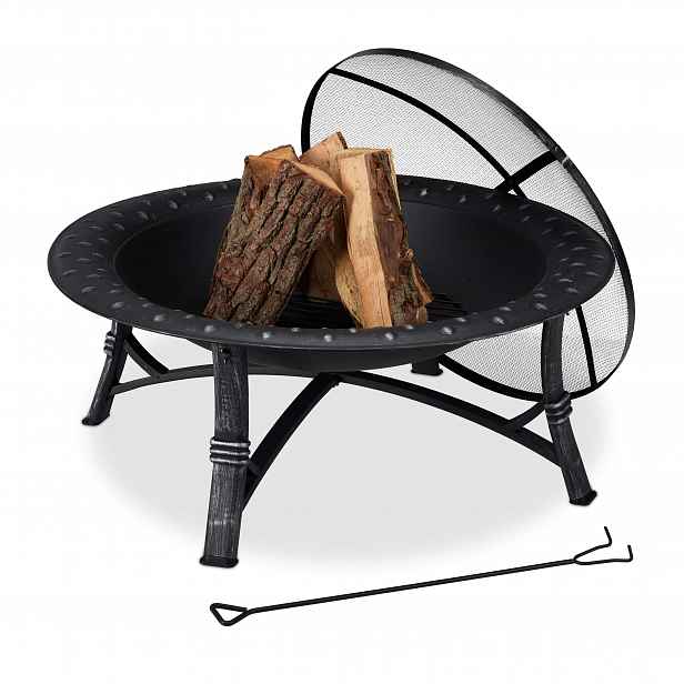 Kovové přenosné ohniště FIREBOWL ∅ 90 cm, černé