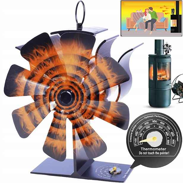 Krbový Ventilátor S 8 Čepelemi, Tichý Krbový Ventilátor Napájený Teplem