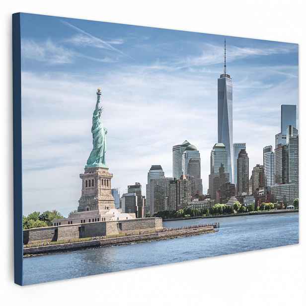 MuchoWow OBRAZ NA PLÁTNĚ New York - Socha Svobody - Voda 30x20 cm