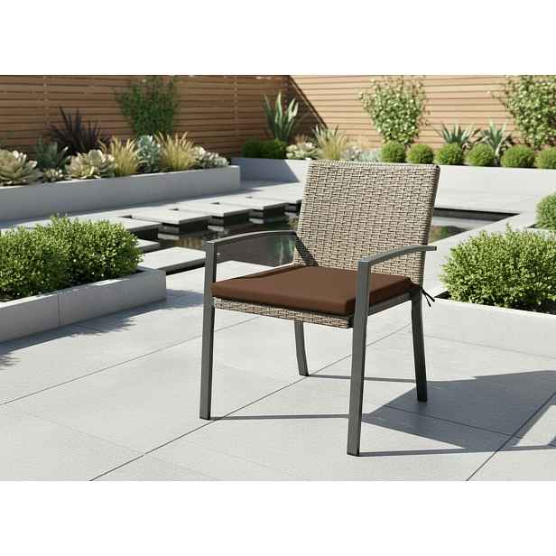 Zahradní podsedák na židli GARDEN color 22 hnědá 40x40x4 cm Mybesthome