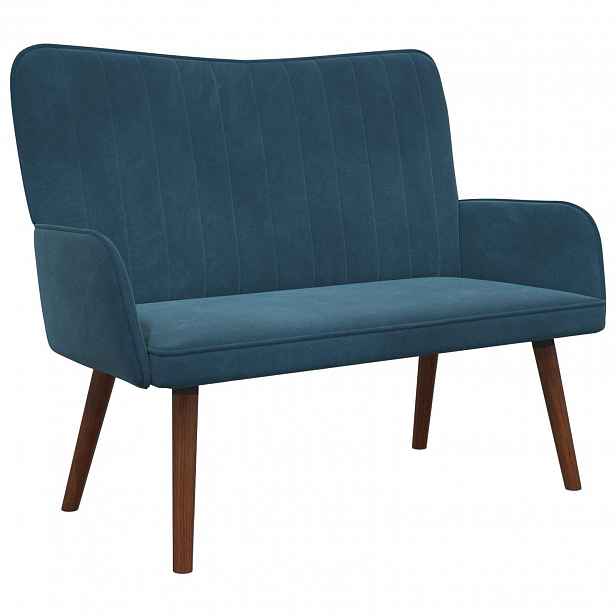 vidaXL Sofa pro dvě osoby Modrá 115 x 61 x 87 cm Samet