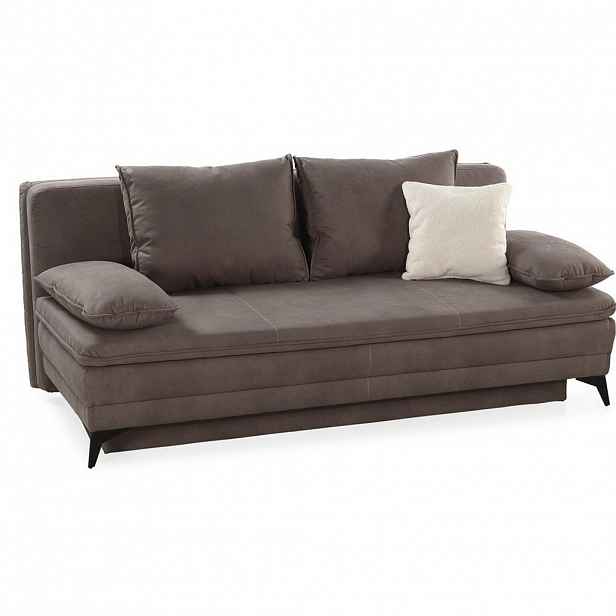 luma-home ROZKLÁDACÍ POHOVKA s vlnovým pružinovým jádrem, integrovaným topperem a úložným prostorem, 202 × 105 × 90 cm (Š×H×V), mikrovlákno hnědé / 15