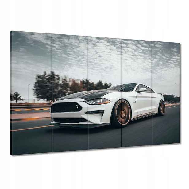 Obrazy 100x70 Bílý Ford Mustang Auto