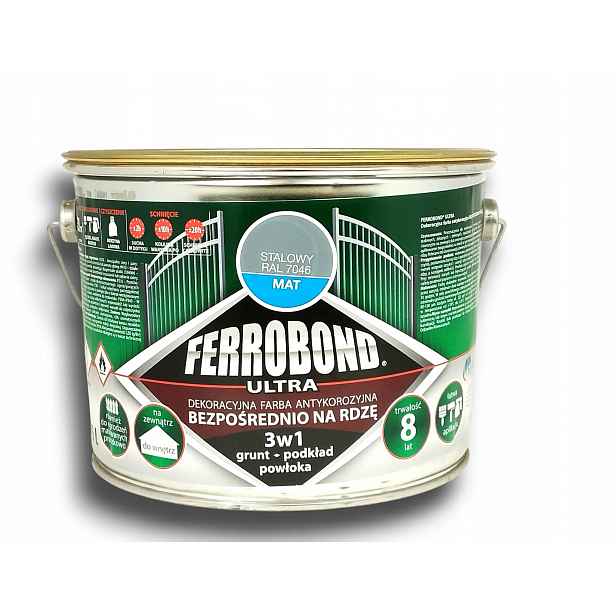 Barva barva proti rzi 3v1 Ferrobond Ultra RAL7046 Ocelová matná 2,5L