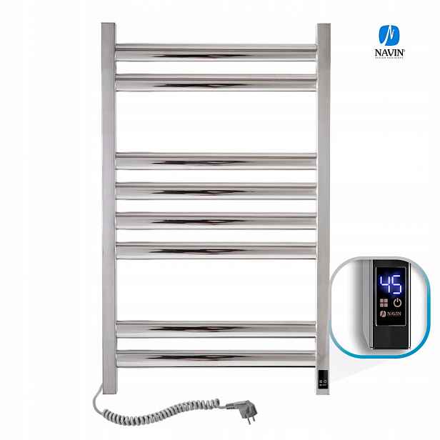 Elektrický koupelnový radiátor Nerezový Ellipse Sensor 500х800 levý