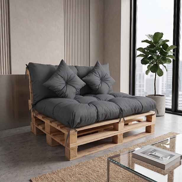 Interiérový polstr na palety LIVING 23 šedá – do obývacího pokoje MyBestHome