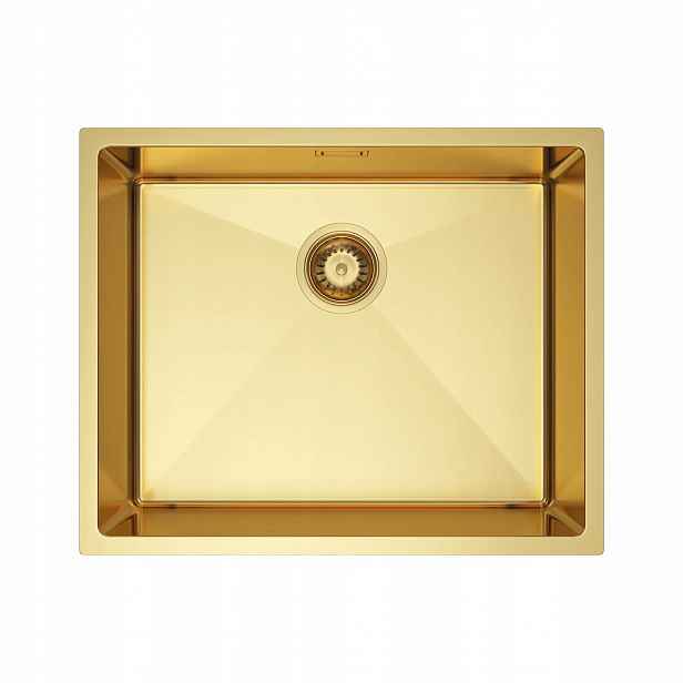 Ocelový kuchyňský dřez Ohio Gold 54 × 44 cm, sada se sifonem Brenor