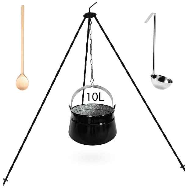 Perfect Home Kotlík s trojnožkou, vařečkou, naběračkou, 10L, 4ks, Set-98
