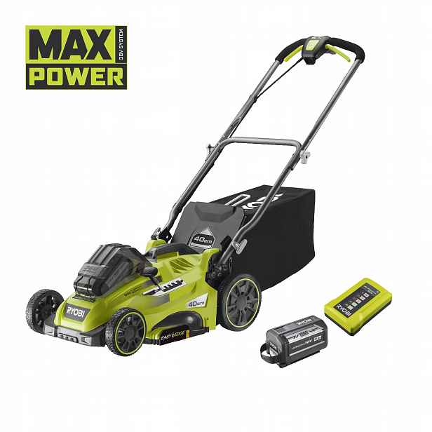 Ryobi RLM36X41H60PG 36V bezuhlíková sekačka na trávu s Power Assist šířka z
