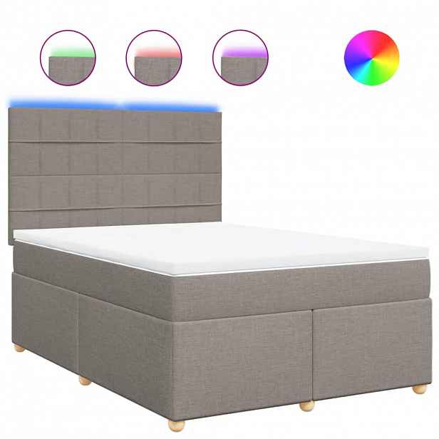 vidaXL Box spring postel s matrací taupe 140x190 cm textil