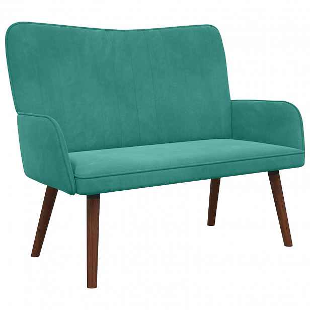 vidaXL Sofa pro dvě osoby Tyrkysová 115 x 61 x 87 cm Samet