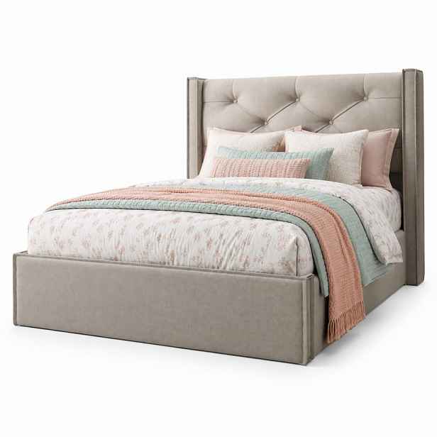 CHICFURN ČALOUNĚNÁ POSTEL 90/200 cm ve světle šedé barvě s úložným prostorem
