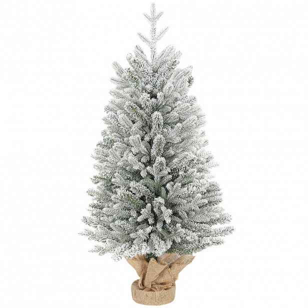 HOMCOM MINI Umělý vánoční stromek 90 cm umělý smrk se sněhem bílý
