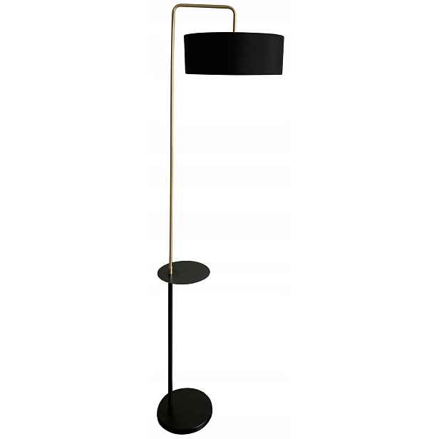 Stojací Lampa Černá Zlatá police stínidlo