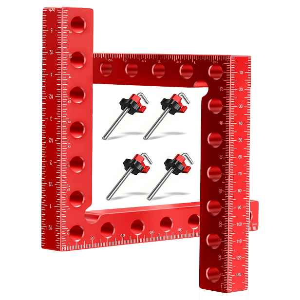 TEMU Sada 6 ks rohových svěrek pro dřevoobrábění, 90stupňové svěrky z hliníkové slitiny ve tvaru pravého úhlu, 140 mm/5,5 palce, sada rohových svěrek