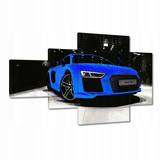 Obrazy 130x80 Modré Audi Audica R8