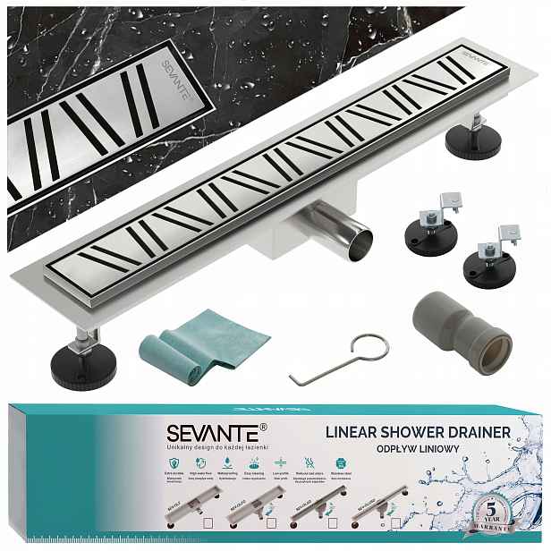 Lineární odtok s maskovacím otvorem 120 cm Flat inox ocel 304 velká průchodnost